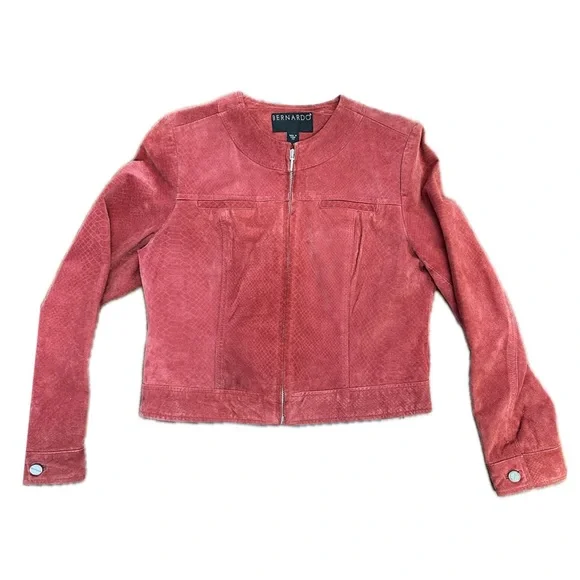 Bernardo Women's Red Suede Genuine Leather Jacket SZ-PM